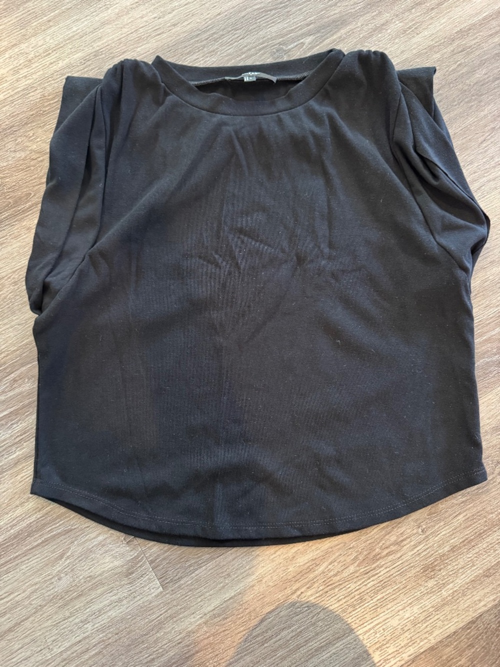 Lulus Black Cap Sleeve Jersey Top